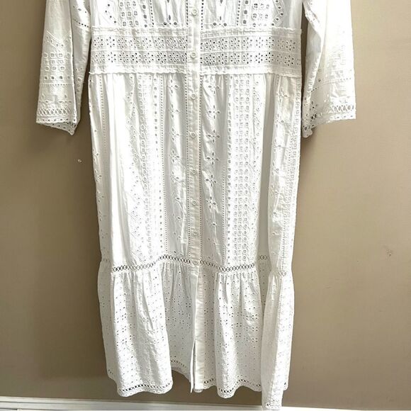 Zara White Eyelet Maxi Dress - Picture 4 of 9